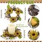 2 Pcs Retro Spring Sunflower Candle Wreaths – 6-Inch Candle Rings with Sunflowers, Honeycomb Leaves & Pillar Decor for Indoor & Outdoor Tables, Holiday & Seasonal Centerpieces